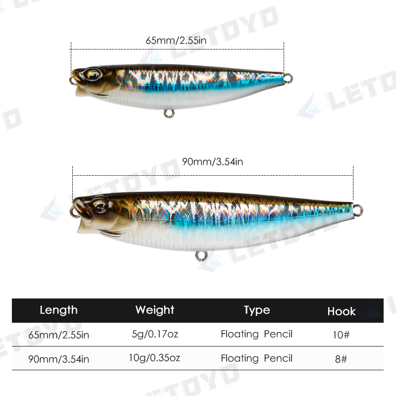 LETOYO 65mm 5g/90mm 10g Surfac - Fishing Lure Swimbait recension och pris