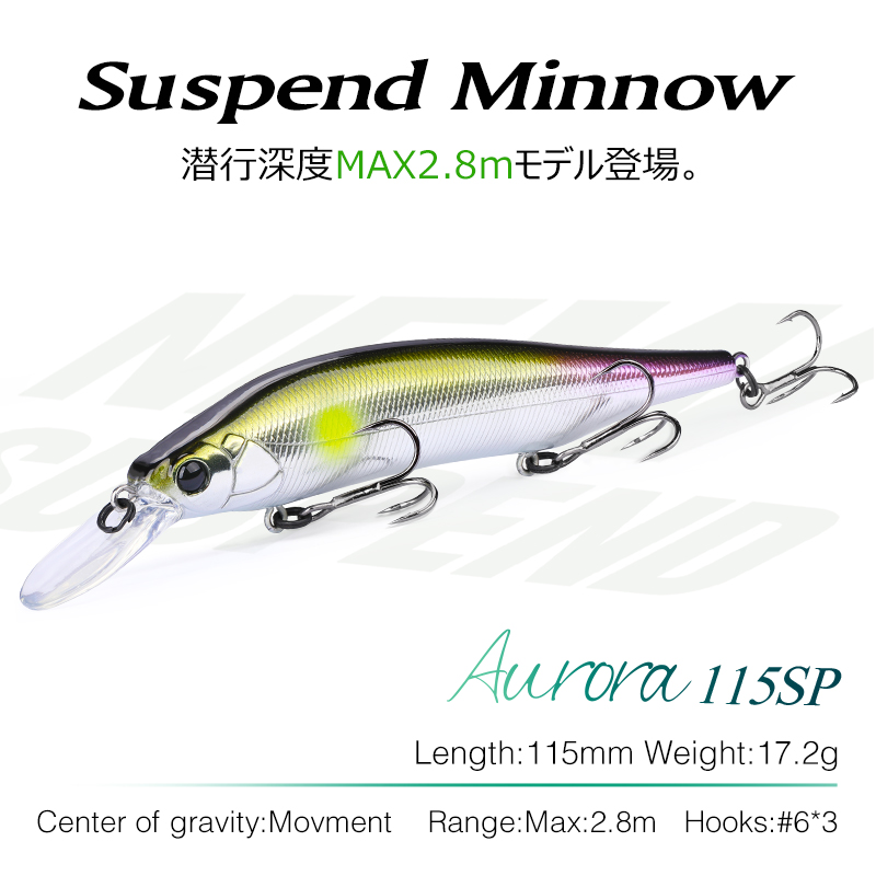 TSURINOYA 115mm 17.2g Suspendi - Fishing Lure Jerkbait recension och pris