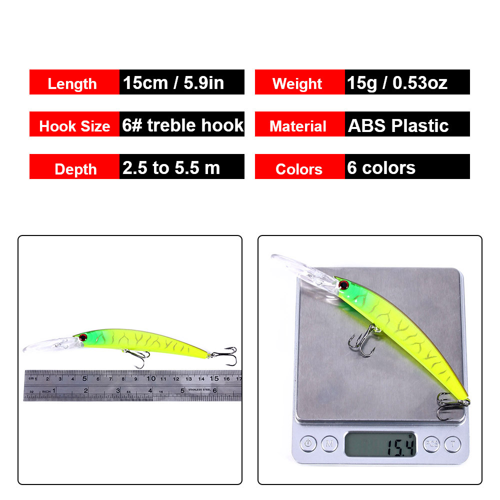 1PCS 15cm 15g  Deep Diving Jer - Fishing Lure Swimbait recension och pris