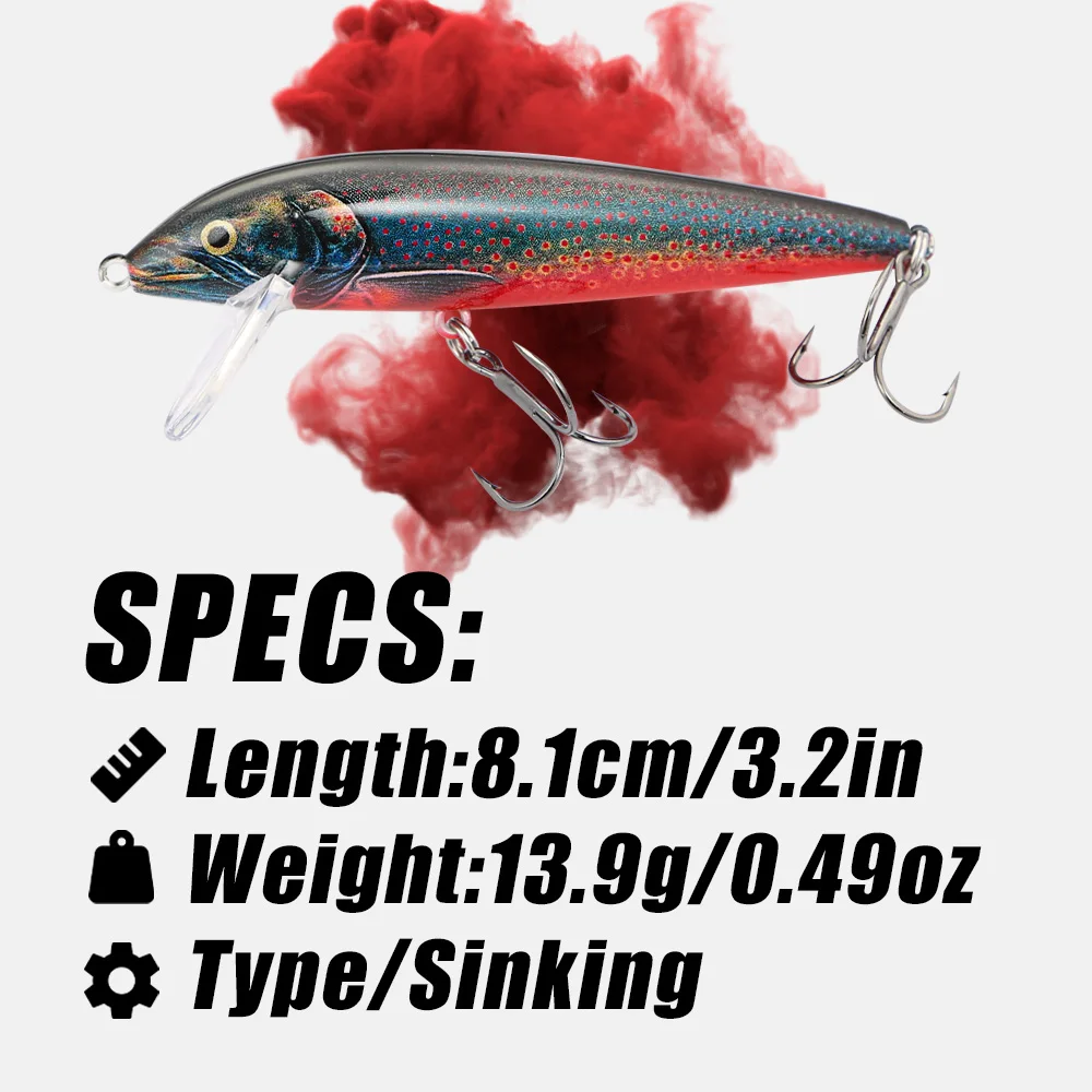 B&U 80mm Sinking Minnow Wobbli - Fishing Lure Jerkbait recension och pris
