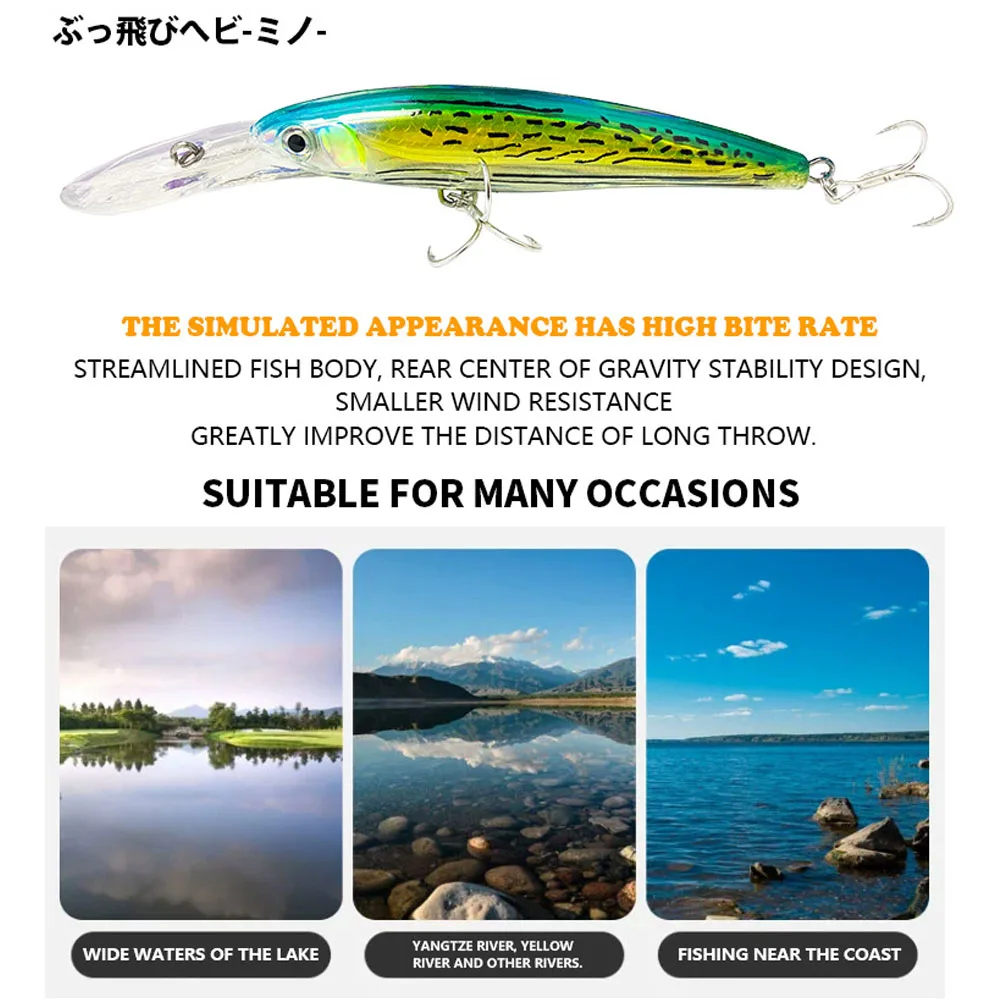 140mm 47g Big Trolling Minnow  - Fishing Lure Jerkbait recension och pris