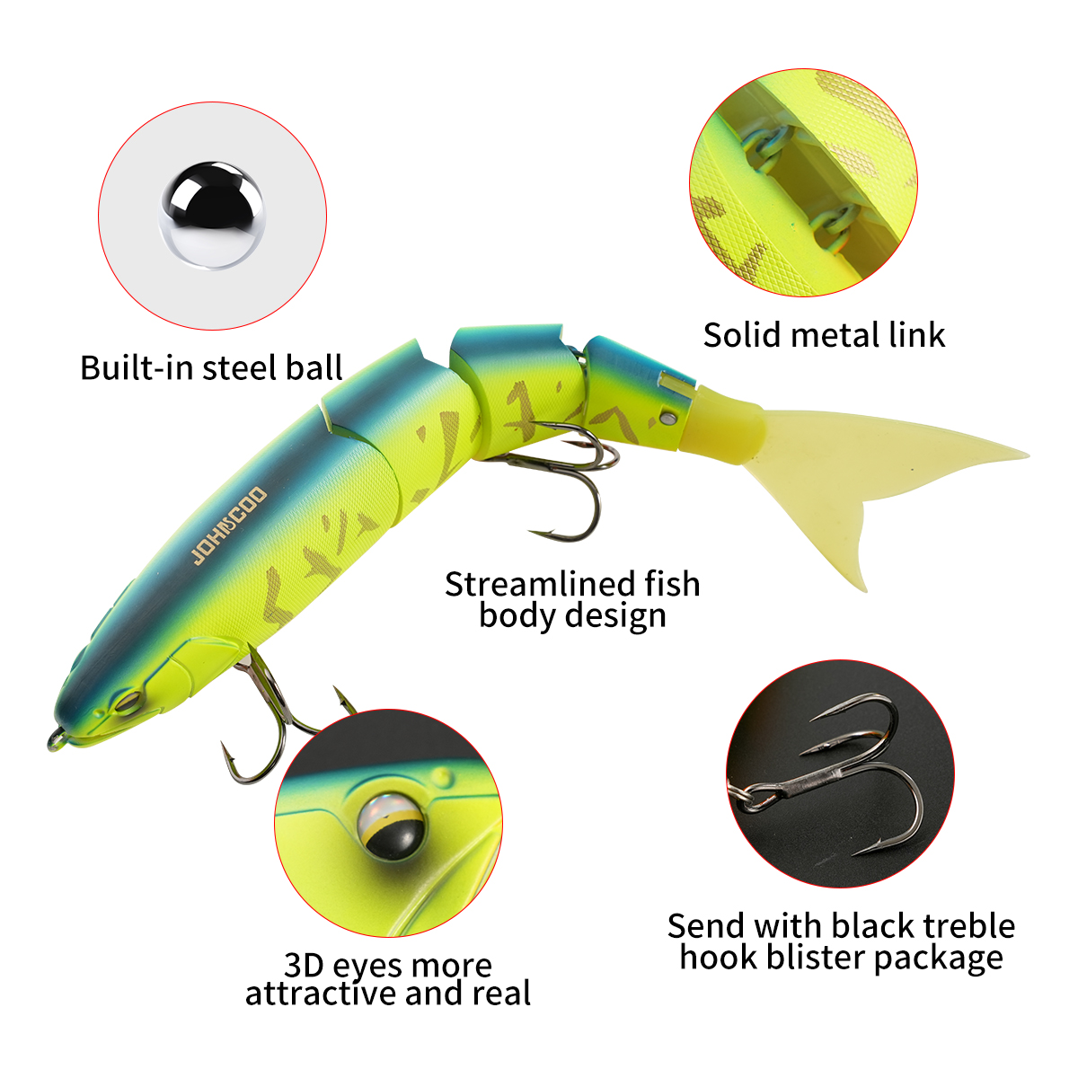 Johncoo Jointed Fishing Lure 2 - Fishing Lure Topwater recension och pris