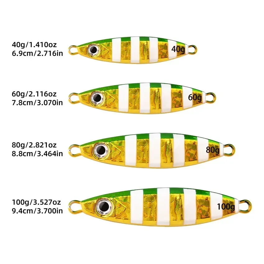 1pcs 40g 60g 80g 100g Metal Ji - Fishing Lure Spoon recension och pris